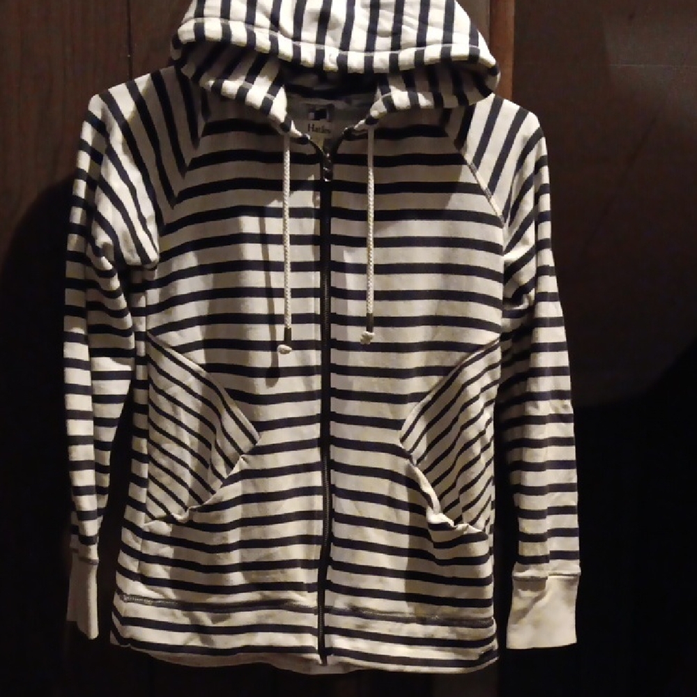Hatley Navey and White Striped Women's Jacket. Size S/P. Fits Like A Medium.